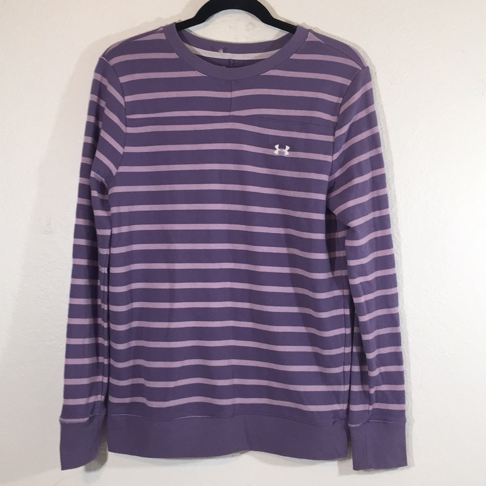 Under Armour Sweater Loose Fit Purple Strips Small